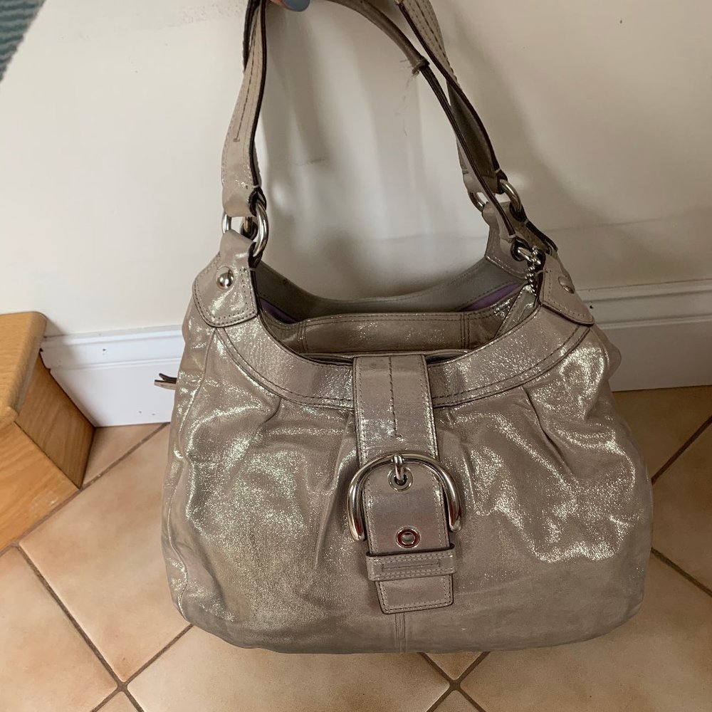 Shiny Nude COACH Bag/Tote!!